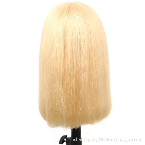 Sample fashion short wigs Lace front human hair Blonde 613 blond color bob wigs human hair lace front pixie cut human hair wig